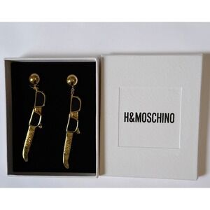 Moschino X H&M Sunglasses Earrings Gold SOLD OUT NEW with Box